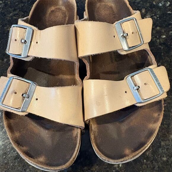 Birkenstock Shoes - Birkenstock Arizona Women's Sandals Size 6 Ivory Leather Slip-On